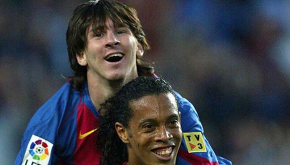 Ronaldinho con Messi